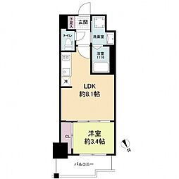 広島電鉄8系統 舟入町駅 徒歩4分の賃貸マンション 5階1LDKの間取り