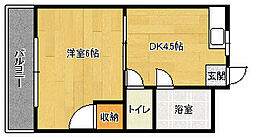 JR可部線 下祇園駅 徒歩7分の賃貸マンション 3階1Kの間取り