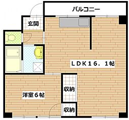 広島電鉄宮島線 草津南駅 徒歩4分の賃貸マンション 3階1LDKの間取り