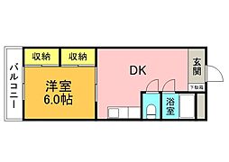 広島電鉄2系統 本川町駅 徒歩2分の賃貸マンション 4階1DKの間取り