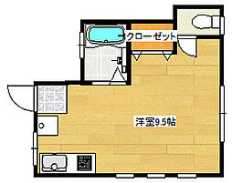 広島電鉄8系統 江波駅 徒歩10分の賃貸アパート 1階ワンルームの間取り