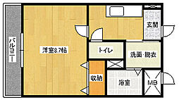 広島高速交通アストラムライン 安東駅 徒歩7分の賃貸マンション 2階1Kの間取り