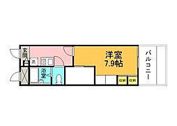 広島電鉄1系統 鷹野橋駅 徒歩7分の賃貸マンション 11階1Kの間取り