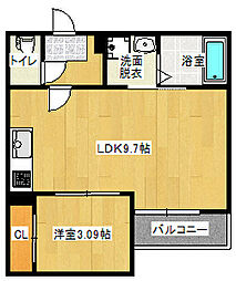JR可部線 安芸長束駅 徒歩7分の賃貸アパート 1階1LDKの間取り