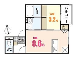 広島高速交通アストラムライン 古市駅 徒歩5分の賃貸アパート 1階1LDKの間取り