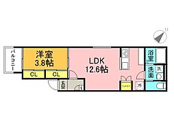 広島高速交通アストラムライン 祇園新橋北駅 徒歩4分の賃貸アパート 1階1LDKの間取り