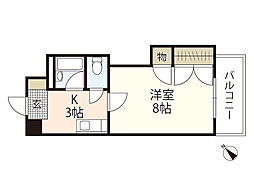 広島高速交通アストラムライン 祇園新橋北駅 徒歩5分の賃貸マンション 2階1Kの間取り