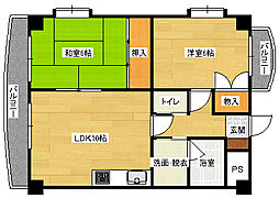 広島高速交通アストラムライン 西原駅 徒歩9分の賃貸マンション 7階2LDKの間取り