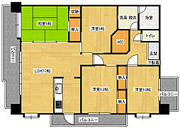 広島高速交通アストラムライン 古市駅 徒歩15分の賃貸マンション 3階4LDKの間取り