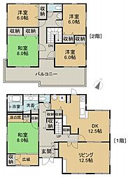 広島電鉄宮島線 商工センター入口駅 徒歩5分の賃貸一戸建て 1階5LDKの間取り