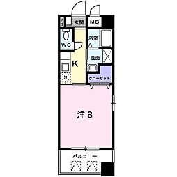 広島電鉄5系統 比治山下駅 徒歩22分の賃貸マンション 2階1Kの間取り