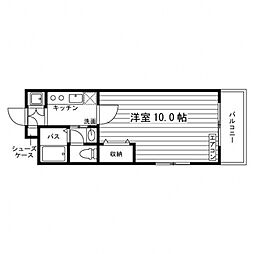 NEXTAGE伊福 3階1Kの間取り