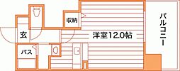 Grand E’terna岡山III 12階ワンルームの間取り