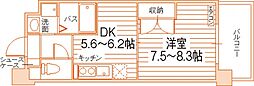 アトーレ野田 1DKの間取図画像
