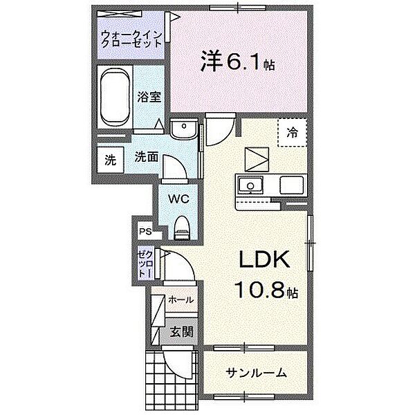 パピーI 105｜和歌山県和歌山市毛見(賃貸アパート1LDK・1階・45.51㎡)の写真 その2