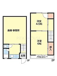 メゾン湊 1階2DKの間取り