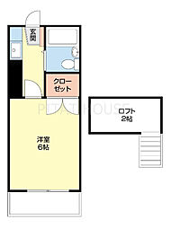ＰｉＰｉハウス有本 1階1Kの間取り