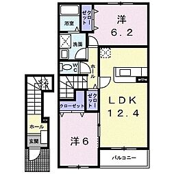 パミドーリI 2階2LDKの間取り
