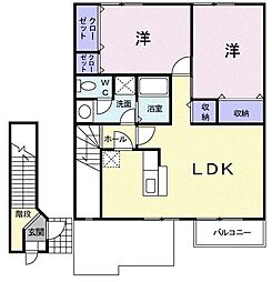 ＦＬＯＷＥＲ　ＳＴＡＧＥ　2 2階2LDKの間取り