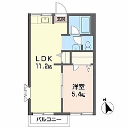 上松ハイツ 1LDKの間取図画像