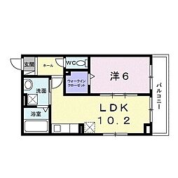 ヒカルサ和歌山本町 2階1LDKの間取り