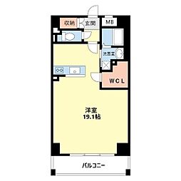 フェリキタス西浜 3階ワンルームの間取り