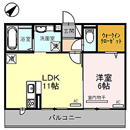 イゾラ ルーチェ 2階1LDKの間取り