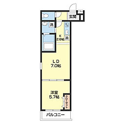 フジパレス市駅東ウエスト 1階1LDKの間取り