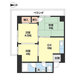 マグノリア 5階3DKの間取り