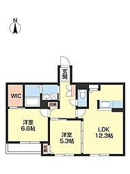 シャーメゾン中島 2LDKの間取図画像