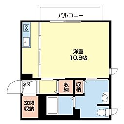 リヴェール紀三井寺 ワンルームの間取図画像