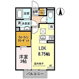 ブリオーソ今福 1LDKの間取図画像