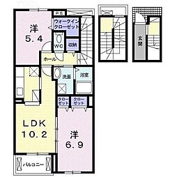 ル・リアン1 2LDKの間取図画像