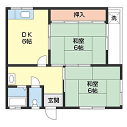 シマモトコーポ 2DKの間取図画像