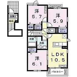 アルコバレーノ　Ｄ 2階/201