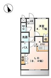 ヴェニール紀ノ川 1LDKの間取図画像
