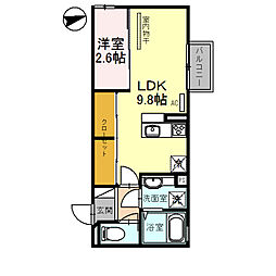 ファミール中之島 1LDKの間取図画像