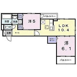 ヒカルサ和歌山城北サウス 2LDKの間取図画像