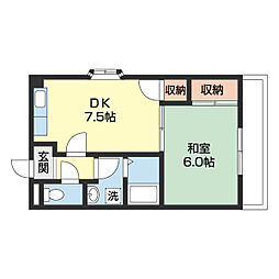 ハイツ春日 1DKの間取図画像