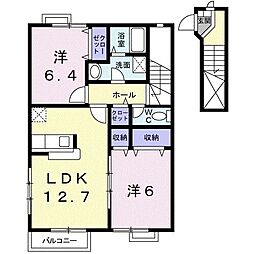 ソレアード・パレ2 2LDKの間取図画像