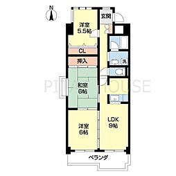 サンシティ広瀬 3LDKの間取図画像
