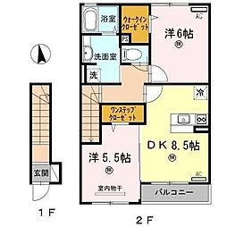 ミル・クレール 2DKの間取図画像