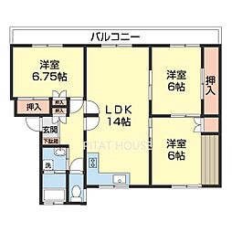 メゾン和歌浦 3LDKの間取図画像