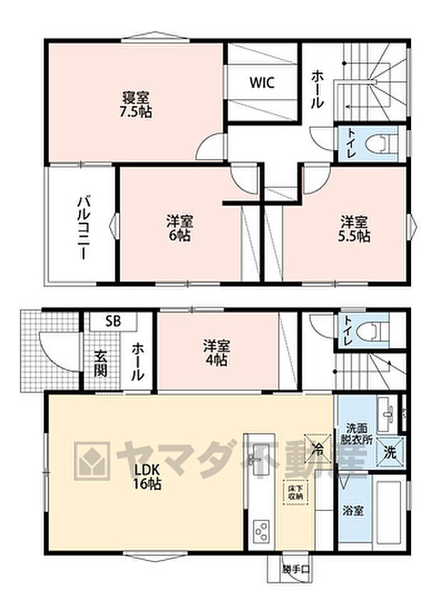 LDKと隣接する洋室を合わせると20帖の大空間＾＾家具の配置も様々なパターンが考えられますよ。お掃除しやすいオールフローリング＾＾