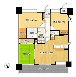 アーバンパレス諏訪野2 3LDKの間取図画像