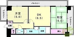 JR東海道・山陽本線 土山駅 徒歩11分の賃貸マンション 5階2DKの間取り