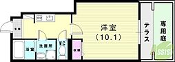 JR山陽本線 魚住駅 徒歩16分の賃貸アパート 1階1Kの間取り