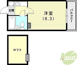 JR東海道・山陽本線 土山駅 徒歩8分の賃貸アパート 1階1Kの間取り