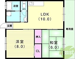 JR東海道・山陽本線 明石駅 徒歩11分の賃貸アパート 2階2LDKの間取り
