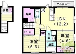 山陽電鉄本線 東二見駅 徒歩14分の賃貸アパート 2階2LDKの間取り